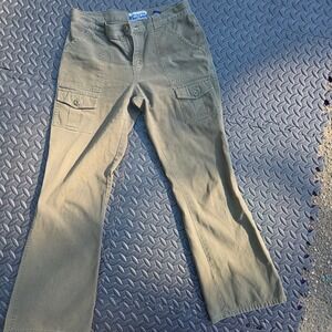Limited Too Vintage Y2K Cargo Pants Olive Green Utility Flare 100%Cottn 5JR